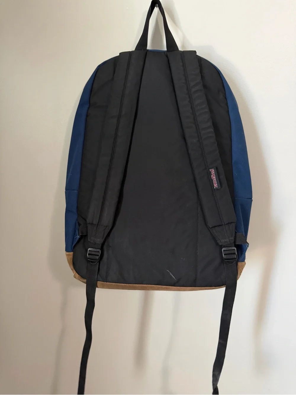 Jansport Deep Blue Backpack with Suede Tan Base
